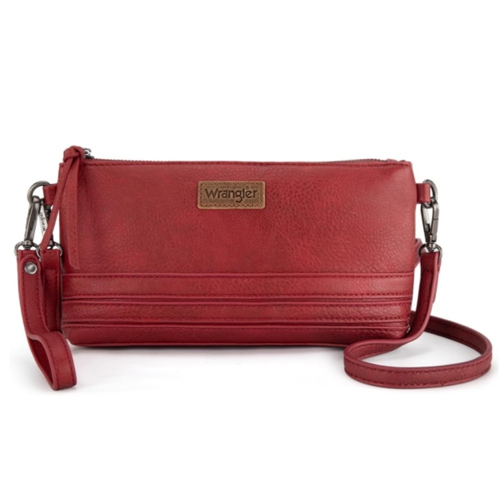 Wrangler Women’s Burgundy/Red Wristlet/Wallet/Clutch Purse with Extension Strap